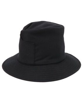 Yohji Yamamoto WOOL Felted FLANNEL SEAM CROWN HAT Black Size 1 Small